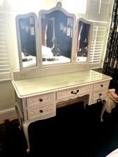 PAINTED FRENCH DRESSING TABLE and mirror (c1900). Collect E18