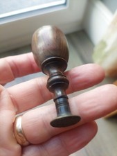 Wax Seal Antique Turned Wood Handle Brass Crosshatch Head 
