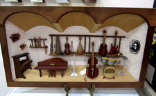 Beautiful, LARGE, Vintage 3D Wooden Shadow Box Picture Diorama  Music Room