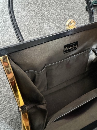 Waldybag black leather top - black,