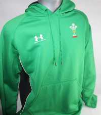 Wales Rugby Union Green Under Armour Hoodie Youth MD Kids Medium WRU Official