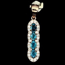 Silver Pendant Apatite Genuine