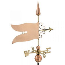 Large Banner Polished Copper Weathervane