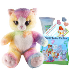 build MAKE a TEDDY BEAR KIT - Rainbow Cat - 16"/40cm - no sew