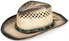 6 Pack Unisex Straw Cowboy hat
