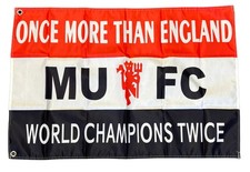 MACHESTER UNITED ONCE MORE THAN ENGLAND FLAG 3x2FLAG FREE UK 48HR POST