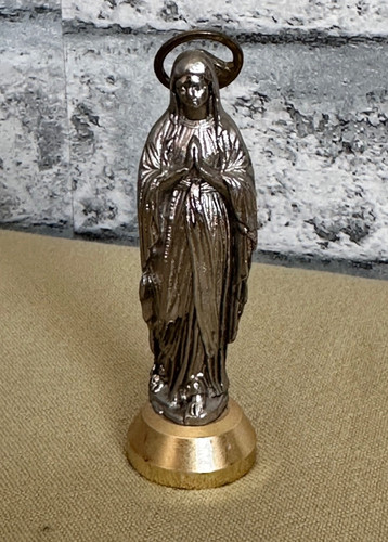 Virgin mary metal statue - virgin,