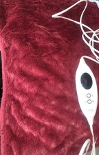 Cozee Home Faux Fur Velvet Soft Heated Throw With 9 Heat Settings Glossy Red