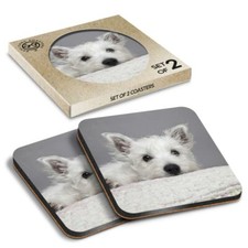 2 x Boxed Square Coasters -