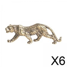 6x Brass Leopard Figurine