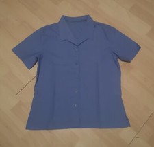 NWOT WOMENS ALEXANDRA (NG4) MID BLUE SHORT SLEEVE WORK SHIRT SIZE 12