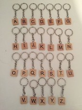 Scrabble Tile Letter Keyring Personal Gift Tiles Made In UK