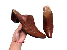 Leather Studded Western Mules