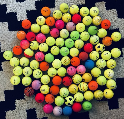 100 golf balls colors - balls,