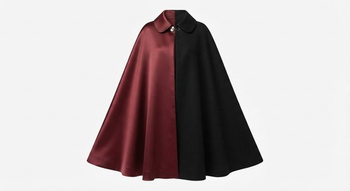 Womens leather cape coat split - womens,