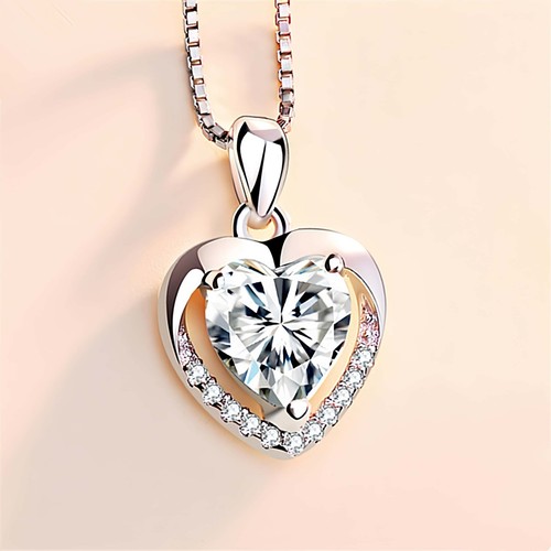 Cluster heart pendant chain - heart,