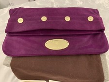 Mulberry Mitzy Clutch In Plum Sparkle Suede - Catwalk Edition