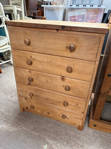 Pine chest drawers solid - 5,