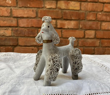 Vintage Midcentury 50's/60's  Grey Spaghetti Poodle dog Ceramic Japanese