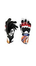 HONDA GAS REPSOL ORANGE MOTORBIKE MOTORCYCLE ARMOURED COWHIDE LEATHER GLOVES