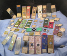 ANTIQUE MICROSCOPE SLIDES SPECIMEN MICRO DIATOM DEATH BED MULLER 1867 STANLEY
