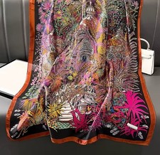 Brown Black  Scarf Luxury Abstract  Design  Ladies Long Neck Large Shawl Scarf