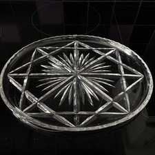 Vintage Crystal Cut Glass Oval