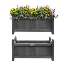 GREY Wooden Rectangular Raised