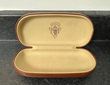 Retro Gucci Brown Leather Clamshell Hard Sunglasses Case - Made In Italy