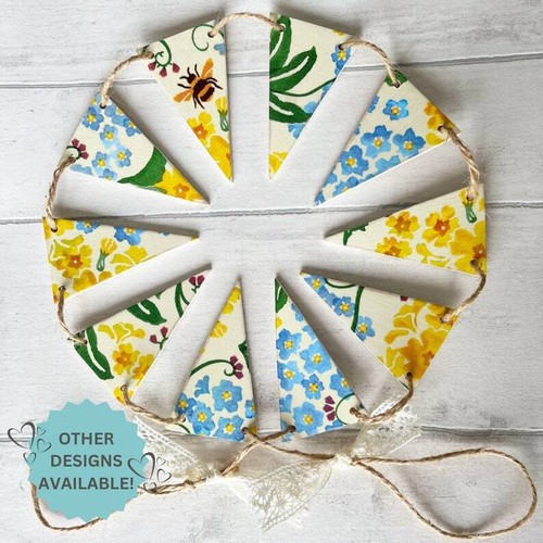 Handmade wooden bunting - handmade,