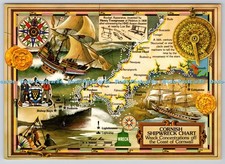 D330489 Map. Cornish Shipwreck Chart. Wreck Concentrations off the Coast of Corn