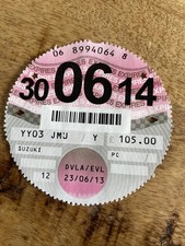 Old Tax Disc June 2014 (Suzuki)
