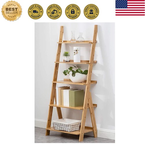 Tiers bamboo ladder shelf - 5,