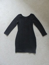 H&M Trend black fitted bodycon mini textured dress SIZE XS 