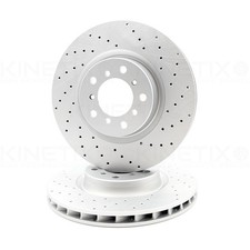 FOR BMW M3 E46 KINETIX FRONT PERFORMANCE DRILLED BRAKE DISCS PAIR 325mm