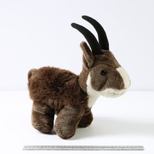 Small Stuffed Brown Goat toy with horns - Excellent Condition