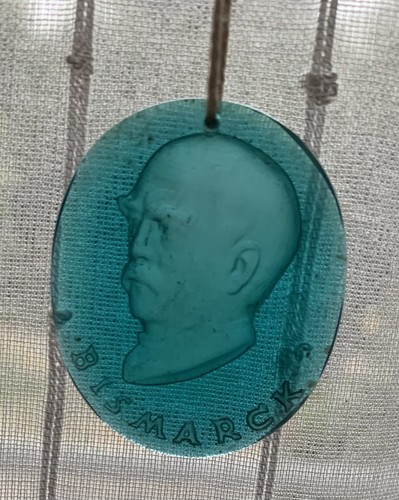 Antique intaglio blue glass - intaglio,