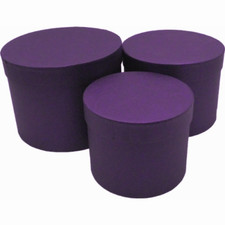 Set of 3 - Round Purple Hat