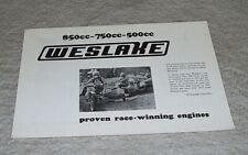 850cc 750cc 500cc WESLAKE PROVEN RACE-WINNING ENGINES BROCHURE Not dated