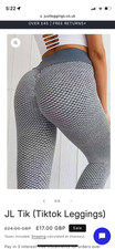 JL Tiktok leggings XL Grey honeycomb compression gym yoga  