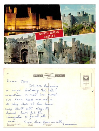 Postcard north wales castles - postcard,