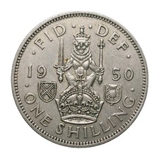 1950 UK One Shilling Coin - King George VI - Cupronickel - Sp# 4109 Z3191