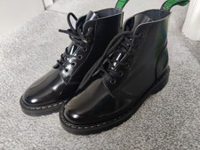 Solovair Black Hi-Shine 6 Eye