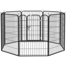 Dog Rabbit Puppy Cage Pet Playpen Folding Run Fence Metal Hutch 79Lx158Wx100Hcm
