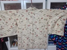 Haori69 Japanese Vintage Kimono Haori Jacket Cream Flowers