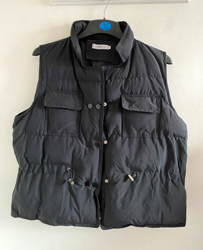 White icy black quilted - white, puff