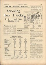 Reo Trucks  2, 3, 4 & 5 ton models 1938 Motor Trader Service Data No. 41