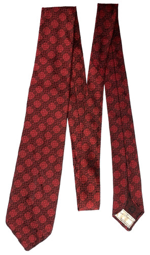 Vintage tricel tie red pattern - red,