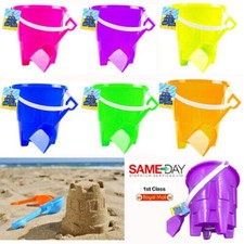 Bucket and Spade Set Castle Shape Assorted Colours With Matching Spade