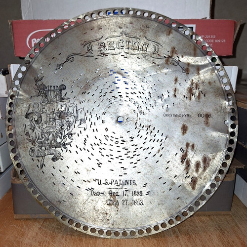 Antique music box tin - music,